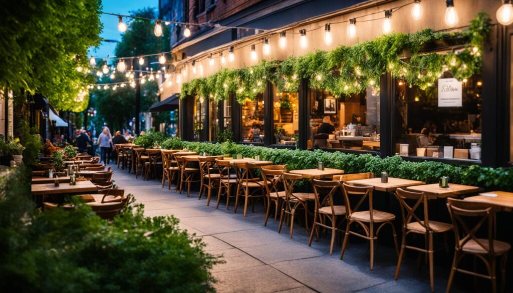 Cafe Malam dengan Area Outdoor