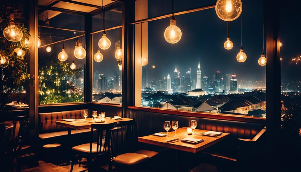 Cafe Malam dengan Nuansa Romantis